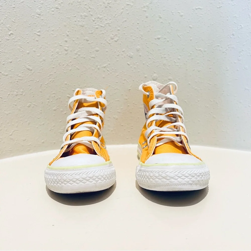 Converse Kids Custom Rare Unisex Hi Top Yellow Sneakers Size 12